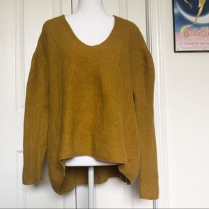 Madewell Mustard Yellow V-Neck Sweater